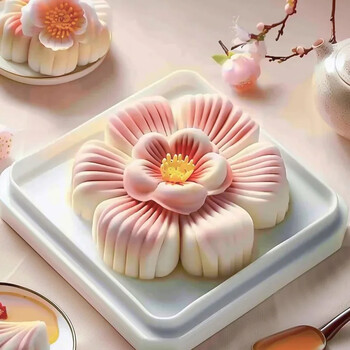 Zacko 3D Flower Ice Skin Moon Cake Φόρμα σιλικόνης DIY Creative Pastry Mung Bean Cake Σοκολατένια φόρμα σαπουνιού Κεριά Φόρμα κατασκευής