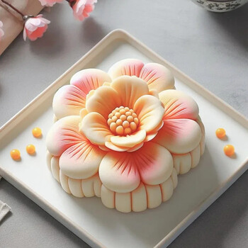 Zacko 3D Flower Ice Skin Moon Cake Φόρμα σιλικόνης DIY Creative Pastry Mung Bean Cake Σοκολατένια φόρμα σαπουνιού Κεριά Φόρμα κατασκευής