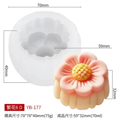 Zacko 3D flori de gheață piele de lună tort silicon matriță bricolaj creativ patiserie mung fasole tort ciocolată săpun lumânări matrițe