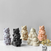 3D pisicuță lumânare mucegai silicon cadouri handmade pisici ipsos rășină ornamente mucegai săpun lumânări consumabile