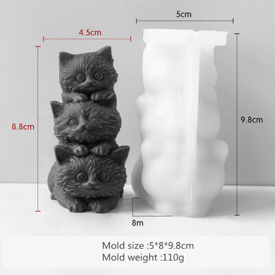 3D pisicuță lumânare mucegai silicon cadouri handmade pisici ipsos rășină ornamente mucegai săpun lumânări consumabile
