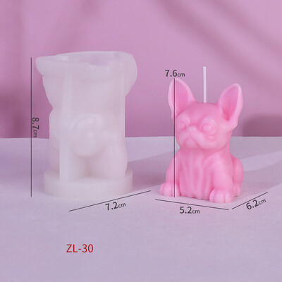 Radoša franču buldoga silikona sveču veidne DIY ģipša difuzors akmens ziepju veidnes mājas dekors