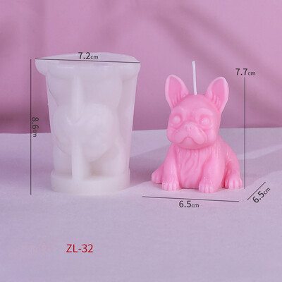 Radoša franču buldoga silikona sveču veidne DIY ģipša difuzors akmens ziepju veidnes mājas dekors