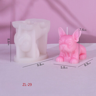 Radoša franču buldoga silikona sveču veidne DIY ģipša difuzors akmens ziepju veidnes mājas dekors