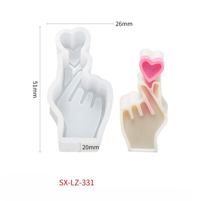 Διαφορετικό σχήμα χειρονομίας δάχτυλο καλούπια κεριών σιλικόνης Κεριά αρωματοθεραπείας Σαπούνι Γύψινο καλούπι ρητίνης Διακόσμηση σπιτιού