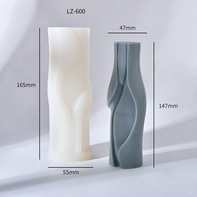 Ģeometriskas spirālveida kolonnas silikona sveču veidnes ar rokām darinātas pudeļu vāzes formas aromterapijas sveces epoksīdsveķu ziepju silikona veidne