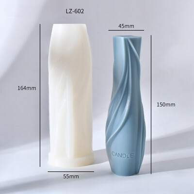 Ģeometriskas spirālveida kolonnas silikona sveču veidnes ar rokām darinātas pudeļu vāzes formas aromterapijas sveces epoksīdsveķu ziepju silikona veidne