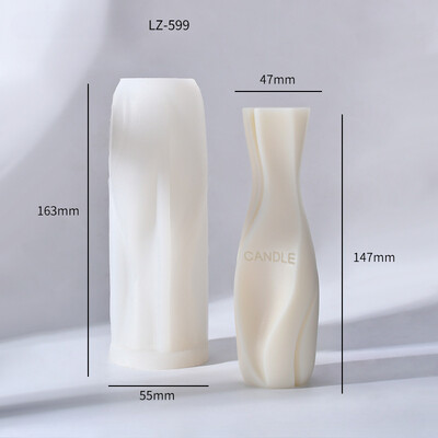 Ģeometriskas spirālveida kolonnas silikona sveču veidnes ar rokām darinātas pudeļu vāzes formas aromterapijas sveces epoksīdsveķu ziepju silikona veidne