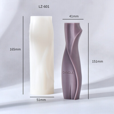 Ģeometriskas spirālveida kolonnas silikona sveču veidnes ar rokām darinātas pudeļu vāzes formas aromterapijas sveces epoksīdsveķu ziepju silikona veidne