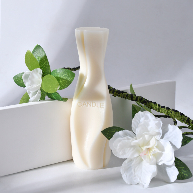 Ģeometriskas spirālveida kolonnas silikona sveču veidnes ar rokām darinātas pudeļu vāzes formas aromterapijas sveces epoksīdsveķu ziepju silikona veidne