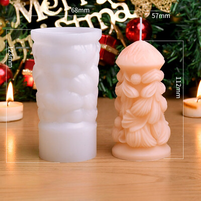 Ziemassvētku sveču silikona veidņu cilindrisks reljefs sveču veidņu komplekts ar rokām gatavotu ģipša sveķu dāvanu gatavošana brīvdienām