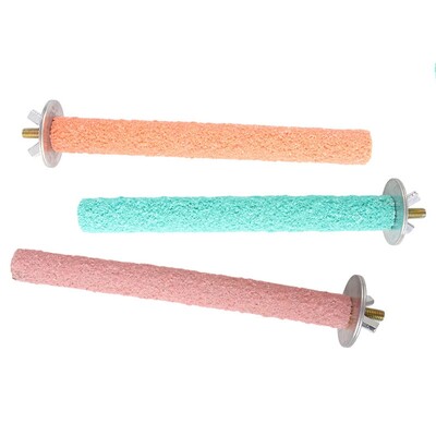 1 gab mājdzīvnieku papagaiļa nagu slīpēšanas stieņa matēta stacija staba putnu būra piederumi putnu stacijas plauktu bruņu dzirnaviņas