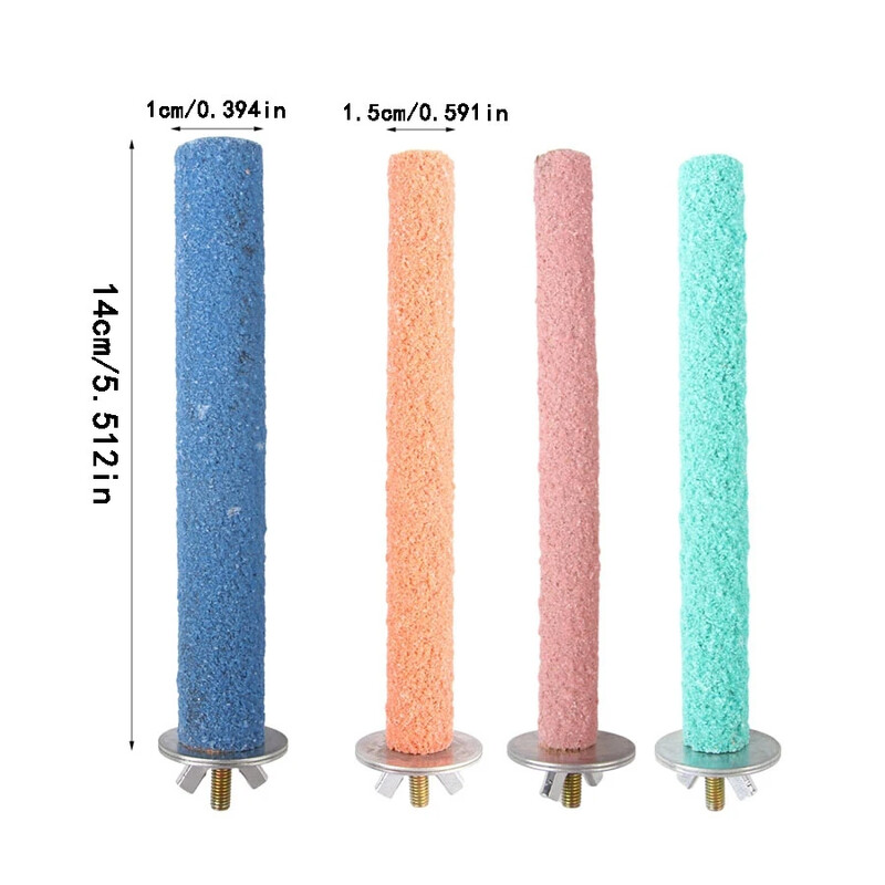 1 gab mājdzīvnieku papagaiļa nagu slīpēšanas stieņa matēta stacija staba putnu būra piederumi putnu stacijas plauktu bruņu dzirnaviņas