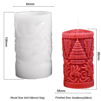 Lumânare de Crăciun Mucegai din silicon DIY Cerb Relief Lumânare cilindrică Ornamente din tencuială din silicon Decor pentru birou Mucegai din rășină epoxidică