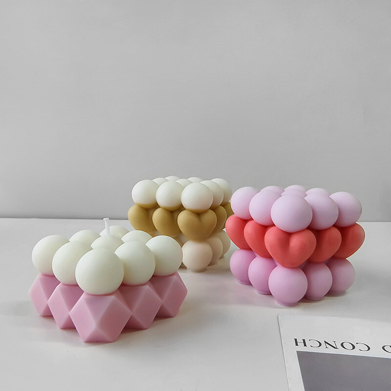 3D roosi/südame/kõrvitsa silikoonvormid Käsitööna valmistatud Rubiku kuubik küünalkrohv Seep Vaik Tsemendi valamisvorm Kodukaunistus Pühadekingitus