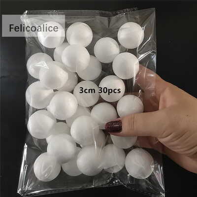 1/1.5/2/2.5/3/4cm 20~200pcs Modeling Πολυστυρένιο αφρό φελιζόλ Στρογγυλές μπάλες σφαίρες για DIY Crafts Προμήθειες Διακόσμηση Γάμου