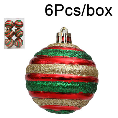 6 buc/cutie 6 cm Minge de Crăciun pictat Ornament pentru brad de Crăciun Pandantiv suspendat Decor de Crăciun pentru casă 2023 Cadou de Anul Nou de Crăciun