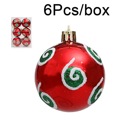 6 buc/cutie 6 cm Minge de Crăciun pictat Ornament pentru brad de Crăciun Pandantiv suspendat Decor de Crăciun pentru casă 2023 Cadou de Anul Nou de Crăciun