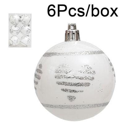 6 buc/cutie 6 cm Minge de Crăciun pictat Ornament pentru brad de Crăciun Pandantiv suspendat Decor de Crăciun pentru casă 2023 Cadou de Anul Nou de Crăciun