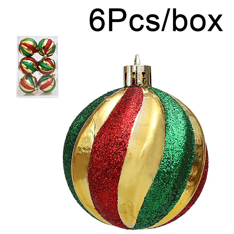 6 kom/kutija 6 cm Oslikana božićna kuglica Ukras za božićno drvce Viseći privjesak Kućni božićni ukras 2023 Navidad Novogodišnji dar