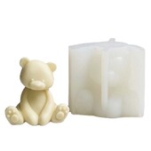 3D liela izmēra lāča svece, silikona veidne, sēdošs lācis, amatniecības ģipša sveķi, roku darbs sveču izgatavošanas komplekts mājas ballītes dekorēšanai