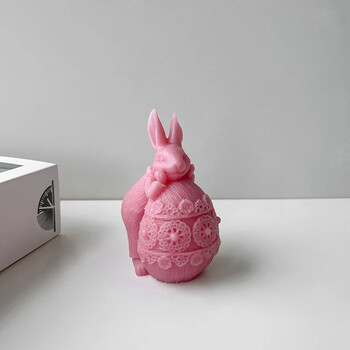 Καλούπι 3D Rabbit Kickball Κερί σιλικόνης DIY Πασχαλινό αυγό γύψινο σαπούνι εποξειδικό κρύσταλλο Εργαλεία κατασκευής Επιτραπέζια Διακοσμητικές χειροτεχνίες