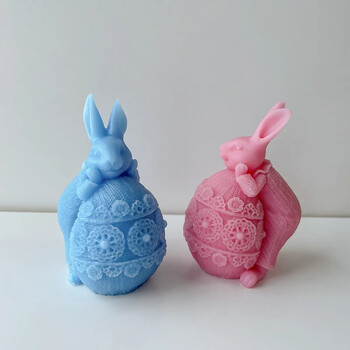 Καλούπι 3D Rabbit Kickball Κερί σιλικόνης DIY Πασχαλινό αυγό γύψινο σαπούνι εποξειδικό κρύσταλλο Εργαλεία κατασκευής Επιτραπέζια Διακοσμητικές χειροτεχνίες