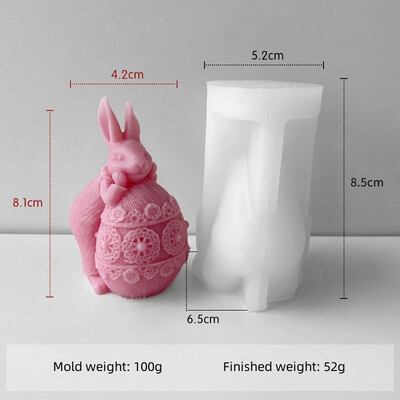 3D Iepure Kickball Mucegaiă din silicon pentru lumânări DIY Ouă de Paște Săpun din gips Instrumente de fabricare a cristalelor epoxidice Artizanat decorativ