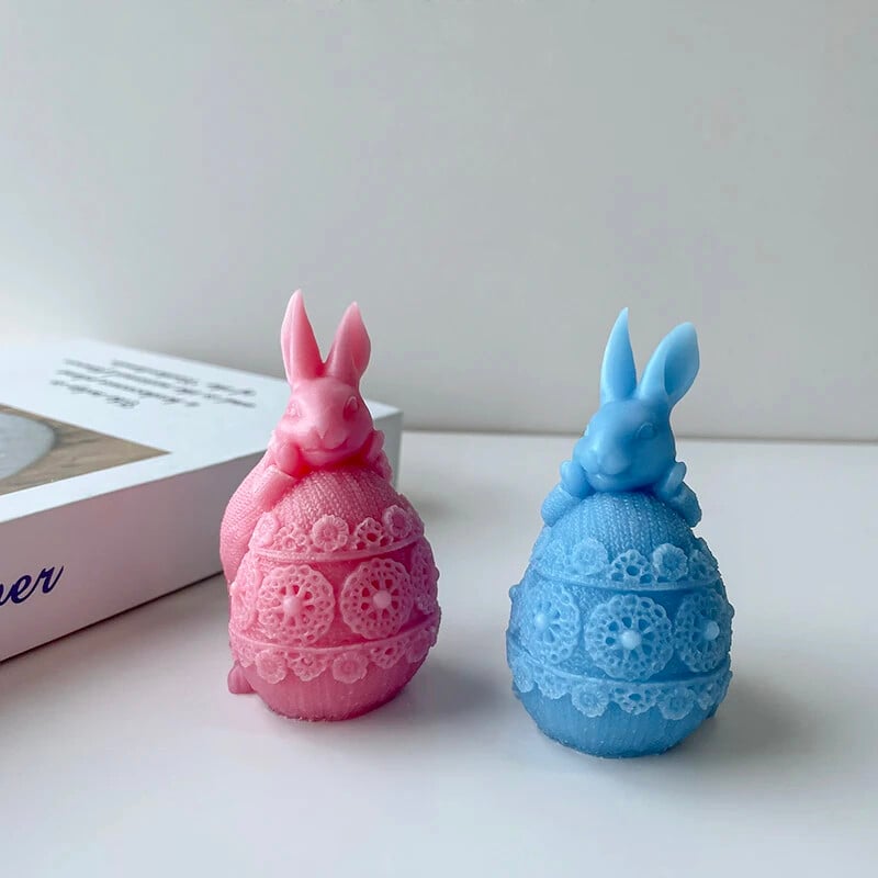 3D Iepure Kickball Mucegaiă din silicon pentru lumânări DIY Ouă de Paște Săpun din gips Instrumente de fabricare a cristalelor epoxidice Artizanat decorativ