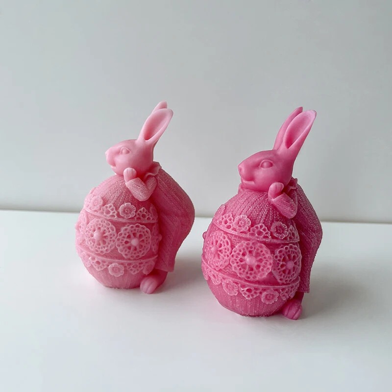 3D Iepure Kickball Mucegaiă din silicon pentru lumânări DIY Ouă de Paște Săpun din gips Instrumente de fabricare a cristalelor epoxidice Artizanat decorativ