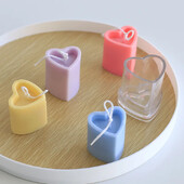 Τρισδιάστατο καλούπι κεριών κυλίνδρου σε σχήμα καρδιάς DIY Εργαλείο κατασκευής κεριών για υπολογιστή Ακρυλικό πλαστικό σετ καλουπιών Δώρο για την Ημέρα του Αγίου Βαλεντίνου