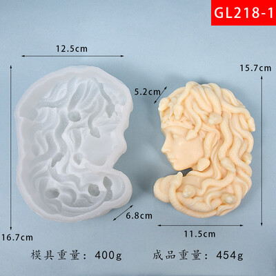 Mare Serpentine Medusa Mucegai Lumânare din Silicon 3D Medusa Portret Sculptură Tencuială Artizanat Mucegai de turnare în rășină Decorarea casei