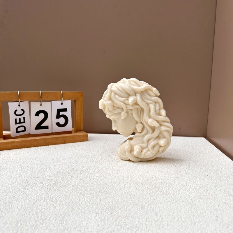 Mare Serpentine Medusa Mucegai Lumânare din Silicon 3D Medusa Portret Sculptură Tencuială Artizanat Mucegai de turnare în rășină Decorarea casei
