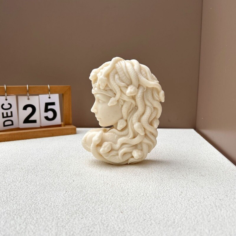 Mare Serpentine Medusa Mucegai Lumânare din Silicon 3D Medusa Portret Sculptură Tencuială Artizanat Mucegai de turnare în rășină Decorarea casei