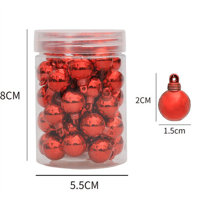 48Pcs/1.5CM Božićne kuglice Ukrasi Pribor Ukrasi za božićno drvce Privjesci Novogodišnja zabava Dekoracija doma