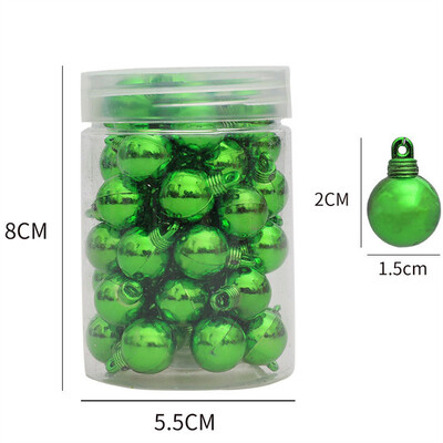 48Pcs/1.5CM Božićne kuglice Ukrasi Pribor Ukrasi za božićno drvce Privjesci Novogodišnja zabava Dekoracija doma