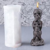 3D csontváz szilikon gyertyaforma barkácsolás Halloween szellemfej gipsz szappan epoxi kristályöntő kellékek lakberendezési parti ajándékok