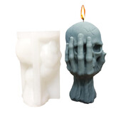 Novi 3D lubanja Silikonski kalup za svijeće Noć vještica Ručno izrađene lubanje Ukrasi Gipsani sapun Epoksi Alat za lijevanje kristala Poklon za zabavu