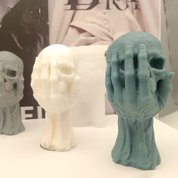 Νέο 3D Skull Skull Silicone Mould Halloween Handmade Skull Crafts Διακόσμηση γύψινο σαπούνι Εποξειδικό κρύσταλλο Εργαλείο χύτευσης Δώρο πάρτι