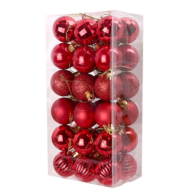 36τμχ Μπάλες Χριστουγεννιάτικου Δέντρου Κρεμαστό Κρεμαστό Πλαστικό Πολύχρωμες Μπάλες Σετ Στολίδι Χριστουγεννιάτικη Διακόσμηση σπιτιού 2024 Navidad Πρωτοχρονιά