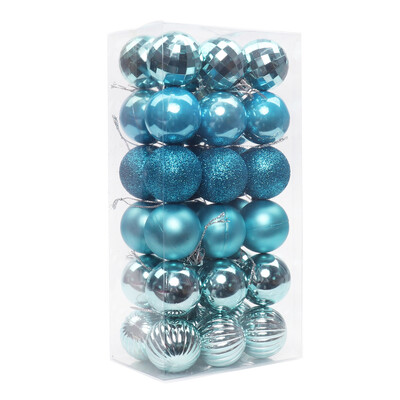 36τμχ Μπάλες Χριστουγεννιάτικου Δέντρου Κρεμαστό Κρεμαστό Πλαστικό Πολύχρωμες Μπάλες Σετ Στολίδι Χριστουγεννιάτικη Διακόσμηση σπιτιού 2024 Navidad Πρωτοχρονιά