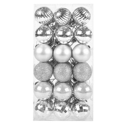 36τμχ Μπάλες Χριστουγεννιάτικου Δέντρου Κρεμαστό Κρεμαστό Πλαστικό Πολύχρωμες Μπάλες Σετ Στολίδι Χριστουγεννιάτικη Διακόσμηση σπιτιού 2024 Navidad Πρωτοχρονιά