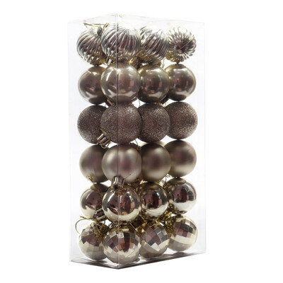 36τμχ Μπάλες Χριστουγεννιάτικου Δέντρου Κρεμαστό Κρεμαστό Πλαστικό Πολύχρωμες Μπάλες Σετ Στολίδι Χριστουγεννιάτικη Διακόσμηση σπιτιού 2024 Navidad Πρωτοχρονιά