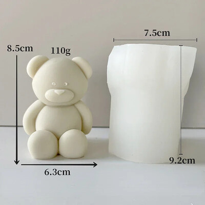 Καλούπι κεριού σιλικόνης Large Bear 3d Seated Bear Aromatherapy Γύψινο σαπούνι ρητίνης Crafts Καλούπια χύτευσης Δώρο διακόσμησης σπιτιού