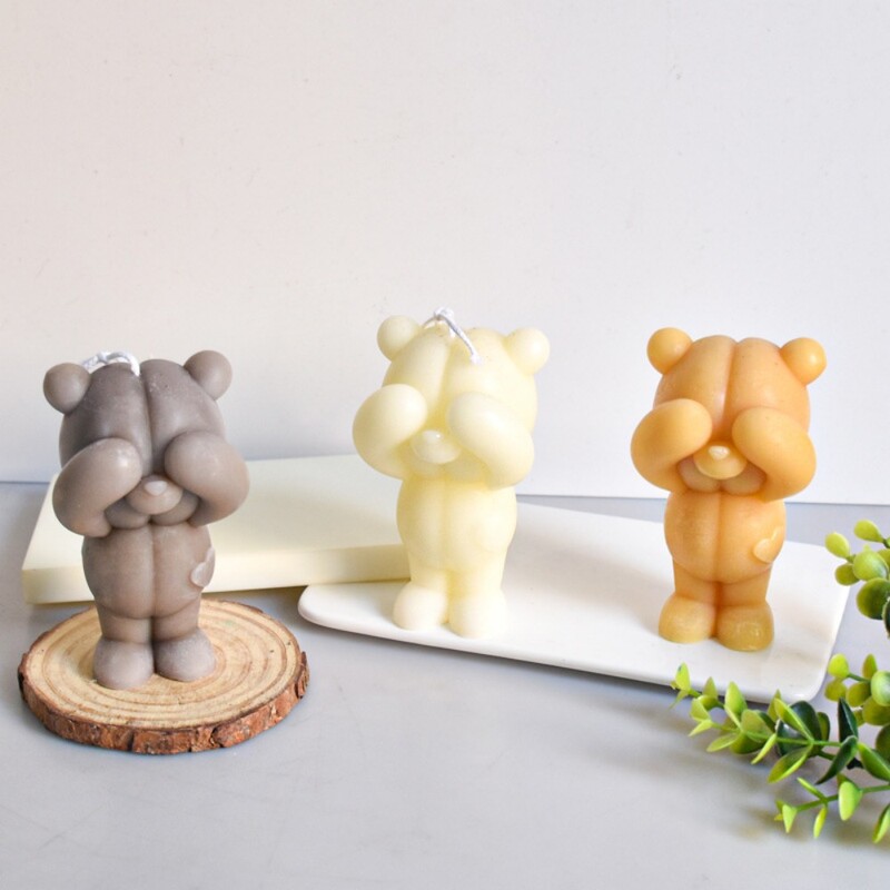 11,8 εκ. Καλούπι κεριού σιλικόνης αρκουδάκι Τρισδιάστατο διασκεδαστικό ζωικό σαπούνι γύψο ρητίνης προμήθειες παρασκευής σοκολάτας DIY Εργαλεία ψησίματος για παγάκια σοκολάτας Διακόσμηση σπιτιού