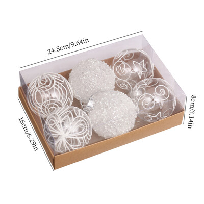 6 τμχ/8 εκατοστά PET Χριστουγεννιάτικα στολίδια για μπάλες, χριστουγεννιάτικα στολίδια για χριστουγεννιάτικες μπάλες για χειροτεχνίες, γαμήλιο πάρτι, διακόσμηση σπιτιού