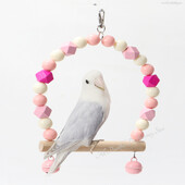 Φυσικοί ξύλινοι παπαγάλοι κούνια παπαγάλοι παπαγάλοι πουλιά Πολύχρωμες χάντρες Προμήθειες πουλιών Κουδούνια Παιχνίδια Πέρκα κρεμαστές κούνιες Κλουβί για κατοικίδια