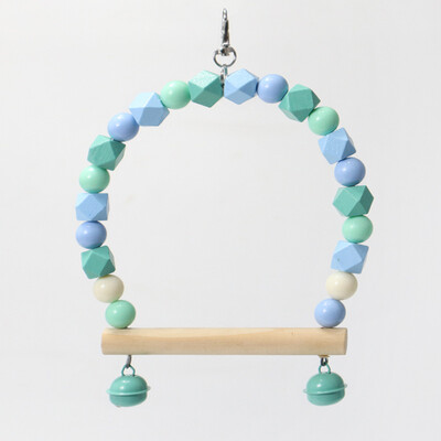 Φυσικοί ξύλινοι παπαγάλοι κούνια παπαγάλοι παπαγάλοι πουλιά Πολύχρωμες χάντρες Προμήθειες πουλιών Κουδούνια Παιχνίδια Πέρκα κρεμαστές κούνιες Κλουβί για κατοικίδια