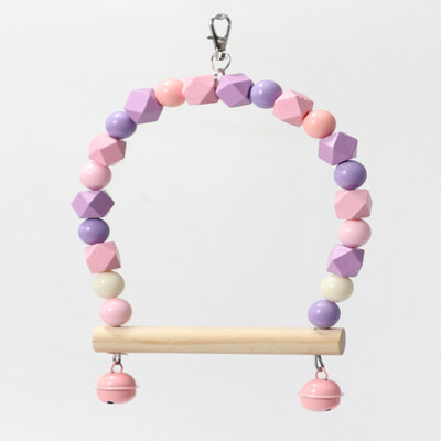 Φυσικοί ξύλινοι παπαγάλοι κούνια παπαγάλοι παπαγάλοι πουλιά Πολύχρωμες χάντρες Προμήθειες πουλιών Κουδούνια Παιχνίδια Πέρκα κρεμαστές κούνιες Κλουβί για κατοικίδια