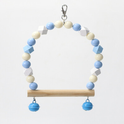 Φυσικοί ξύλινοι παπαγάλοι κούνια παπαγάλοι παπαγάλοι πουλιά Πολύχρωμες χάντρες Προμήθειες πουλιών Κουδούνια Παιχνίδια Πέρκα κρεμαστές κούνιες Κλουβί για κατοικίδια